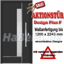 Aluminiumhaustür Aktionsmodell, System Design Plus F, pulverbeschichtet, RAL 9016 oder RAL 9016 innen/RAL 7016 außen, Maßanfertigung bis 1200 x 2240 mm