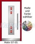 Hauseingangst&uuml;r Heroal - Nebent&uuml;r aus Aluminium Motiv 07-05, w&auml;rmeged&auml;mmte T&uuml;r, Sicherheitsverriegelung, Aluminiumf&uuml;llung, Isoglas