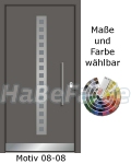 Hauseingangst&uuml;r Heroal - Nebent&uuml;r aus Aluminium Motiv 08-08, w&auml;rmeged&auml;mmte T&uuml;r, Sicherheitsverriegelung, Aluminiumf&uuml;llung, Isoglas