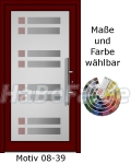 Hauseingangst&uuml;r Heroal - Nebent&uuml;r aus Aluminium Motiv 08-39, w&auml;rmeged&auml;mmte T&uuml;r, Sicherheitsverriegelung, Aluminiumf&uuml;llung, Isoglas