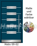 Hauseingangst&uuml;r Heroal - Nebent&uuml;r aus Aluminium Motiv 09-02, w&auml;rmeged&auml;mmte T&uuml;r, Sicherheitsverriegelung, Aluminiumf&uuml;llung, Isoglas