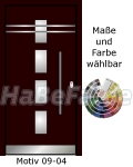 Hauseingangst&uuml;r Heroal - Nebent&uuml;r aus Aluminium Motiv 09-04, w&auml;rmeged&auml;mmte T&uuml;r, Sicherheitsverriegelung, Aluminiumf&uuml;llung, Isoglas