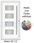Haust&uuml;ren Aluminium - Alut&uuml;ren Motiv Basic 02-13 Classica, Sicherheitsschloss, Aluzarge, Aluf&uuml;llung, Verglasung