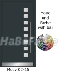 Haust&uuml;ren Aluminium - Alut&uuml;ren Motiv Basic 02-15 Classica, Sicherheitsschloss, Aluzarge, Aluf&uuml;llung, Verglasung