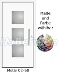 Haust&uuml;ren Aluminium - Alut&uuml;ren Motiv Basic 02-58 Classica, Sicherheitsschloss, Aluzarge, Aluf&uuml;llung, Verglasung