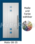 Haust&uuml;ren Aluminium - Alut&uuml;ren Motiv Basic 08-35 Classica, Sicherheitsschloss, Aluzarge, Aluf&uuml;llung, Verglasung