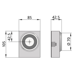 Hekatron Türhaftmagnet THM 433-1 in runder Bauform mit verdeckten Anschlussklemmen / Art.-Nr. 6500097