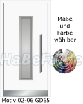 Heroal Hauseingangst&uuml;ren - Nebeneingangst&uuml;ren Aluminium Motiv Design 02-06 GD65 mit Zarge, Sicherheitsverriegelung, w&auml;rmeged&auml;mmt