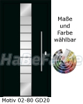 Heroal Hauseingangst&uuml;ren - Nebeneingangst&uuml;ren Aluminium Motiv Design 02-80 GD20 mit Zarge, Sicherheitsverriegelung, w&auml;rmeged&auml;mmt