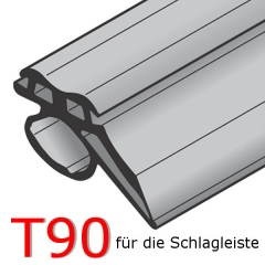 Hörmann Dichtung T90 Brand- Feuerschutzdichtung für Schlagleiste (478150), 2500 mm, für H16-2  