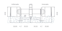 SimonsVoss digitaler Schließzylinder Z4.30-30.CO.G2 - G2 Version Comfort 3061, Innenknauf eingekuppelt, Außenknauf freidrehend