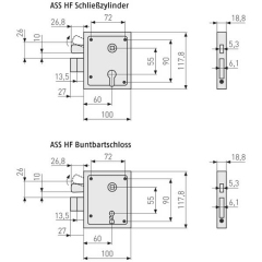 Abus Aufschraubschloss mit hebender Falle ASS HF fürs Gartentor (22417)