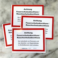 Aufkleber Achtung Feuerschutzabschluss - Aufkleber, 147 x 210 mm