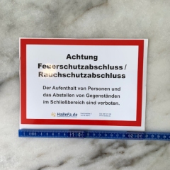 Aufkleber Achtung Feuerschutzabschluss - Aufkleber, 147 x 210 mm