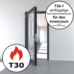 Brandschutztür T30-1 ADS90 FR 30 für den Innenbereich , Breite bis 1020 mm, Höhe bis 3000mm