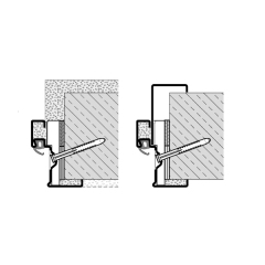 Schareuben und Dübel für Eckzarge bei Einbau in Mauerwerk oder Beton