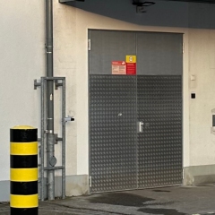 Edelstahltür STS-2 B: bis 2125 mm, H: bis 2000 mm