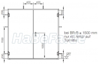 T90-2 H16-2 OD Feuerschutztür, B: 1500 mm, Höhe wählbar