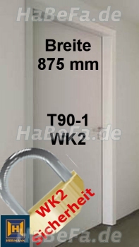 T90-1 H16 OD Brandschutztür RC2/WK2, B: 875 mm, Höhe wählbar