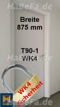 T90-1 H16 Brandschutztür RC4/WK4, B: 875 mm, Höhe wählbar