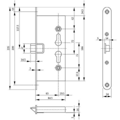 Schnitt BKS Schloss f&uuml;r H8-5 