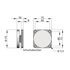 Hekatron Ankerplatte ASS75 für Hekatron Türhaftmagnet THM 425-1, 433-1 / Art.-Nr. 6500025