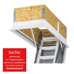 die letzte Stufe ist f&uuml;r den einfach Auf- und Abstieg im Treppenkasten