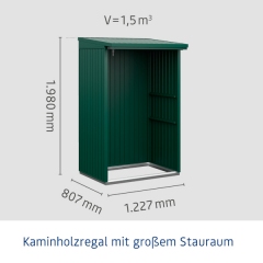 Kaminholz Regal von Hörmann RAL 6005