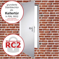 Kellertür - Außen-Sicherheitstür RC2 ab 875 x 2000 bis 1250 x 2250 mm