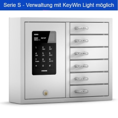 Lager: Set mit Keybox 9006 S (Nr. 141321) mit Software KeyWin Light  Software und USB Stick 141381 und 141382 - Schl&uuml;sselbox mit 6 F&auml;chern 