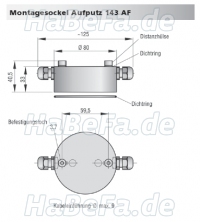 Montagesockel Hekatron 143 AF für Rauchschalter Hekatron ORS 142, ORS 142 MC, TDS 247, für Feuchträume / Art.-Nr. 5000356