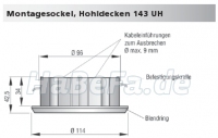 Montagesockel Hekatron 143 UH zur Hohldeckenmontage für Rauchschalter Hekatron ORS 142, ORS 142 MC, TDS 247, Art.-Nr. 5000359