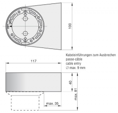 Montagesockel für Sturzmontage Hekatron 143 W für Rauchschalter Hekatron ORS 142, ORS 142 MC, TDS 247 / Art.-Nr. 5000513