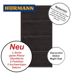 Nebentür L-Sicke von Hörmann für Renomatic in Night Oak mit Blockzarge