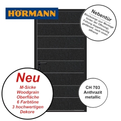 Nebentür M-Sicke Woodgrain von Hörmann für Renomatic in CH 703 mit Blockzarge