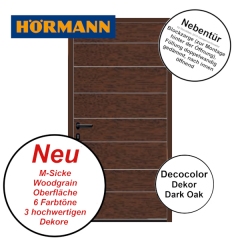 Nebentür M-Sicke Woodgrain von Hörmann für Renomatic in Dark Oak mit Blockzarge