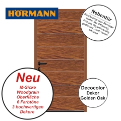Nebentür M-Sicke Woodgrain von Hörmann für Renomatic in Golden Oak mit Blockzarge
