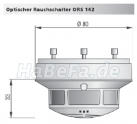 Optischer Rauchschalter, Rauchmelder, Hekatron ORS 142 für Türfeststellanlagen - Rauchschaltanlagen / Art.-Nr. 5000552-0301