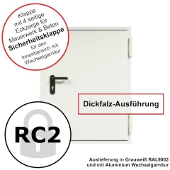 RC2 DF - Sicherheitsklappe dw62-1, ab 625 mm und bis 1.250 mm - Dickfalz