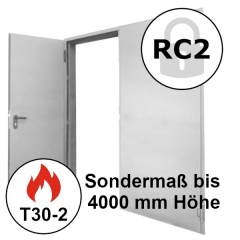 RC2 Sicherheits-Brandschutztür T30-2 FSA 62 Stahltür, Breite bis 1750 mm, Höhe bis 4000 mm