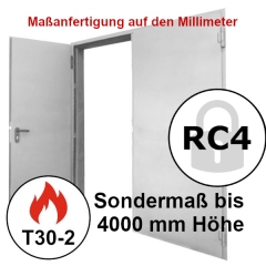 RC4 Sicherheits-Brandschutztür T30-2, Breite 1500 mm, Höhe bis 4000 mm