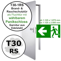 Einflügelige T30 Feuerschutztür H3-1 OD von Hörmann, als Fluchttür in der Breite von 1125 mm