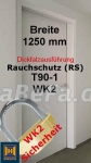 T90-1 H16 WK2 Rauchschutztür, B: 1250 mm, Höhe wählbar, Dickfalz