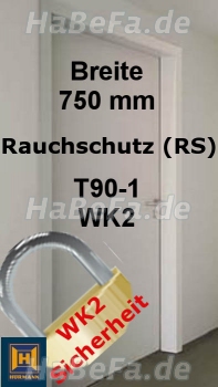 T90-1 H16 WK2 Rauchschutztür, B: 750 mm, Höhe wählbar