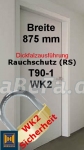 T90-1 H16 WK2 Rauchschutztür, B: 875 mm, Höhe wählbar, Dickfalz