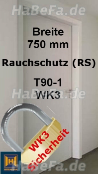 T90-1 H16 WK3 Rauchschutztür, B: 750 mm, Höhe wählbar