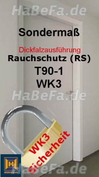 T90-1 H16 WK3 Rauchschutztür im Sondermaß, Dickfalz