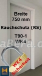 T90-1 H16 WK4 Rauchschutztür, B: 750 mm, Höhe wählbar