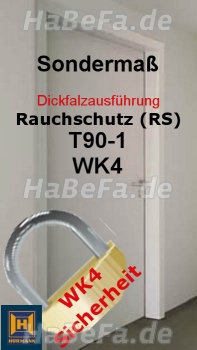 T90-1 H16 WK4 Rauchschutztür im Sondermaß, Dickfalz