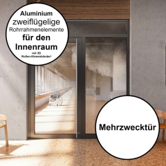 zweiflügelige Mehrzwecktür Alu Rohrahmenelement Teckentrup für den Innenbereich